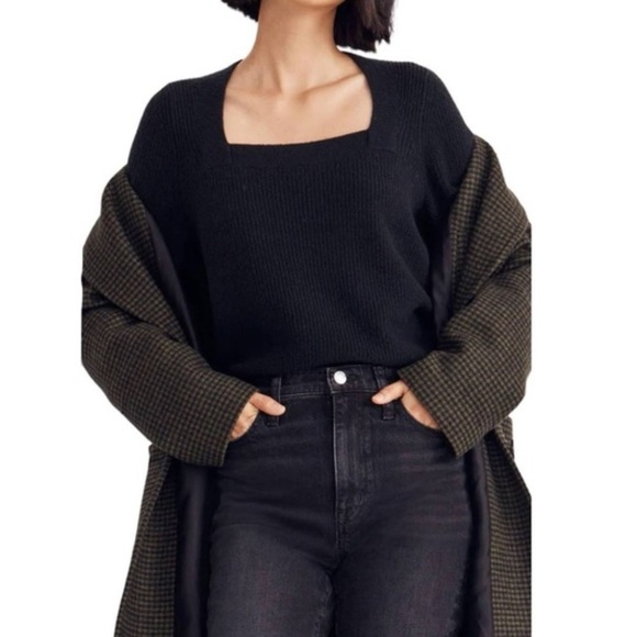 Madewell Melwood Square Neck Pullover Sweater black XL - Picture 6 of 10